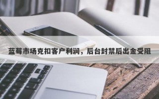 蓝莓市场克扣客户利润，后台封禁后出金受阻