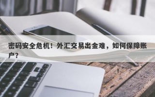 密码安全危机！外汇交易出金难，如何保障账户？