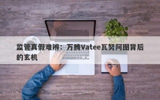 监管真假难辨：万腾Vatee瓦努阿图背后的玄机