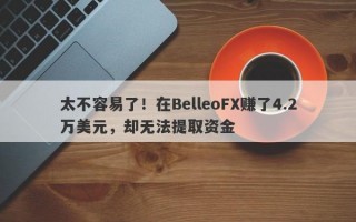 太不容易了！在BelleoFX赚了4.2万美元，却无法提取资金