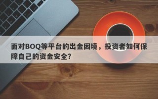 面对BOQ等平台的出金困境，投资者如何保障自己的资金安全？