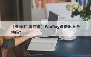 【要懂汇 毒蛇君】PanBay盘倍出入金快吗？
