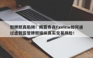 假牌照真陷阱！揭露券商Fxview如何通过虚假监管牌照操纵真实交易风险！