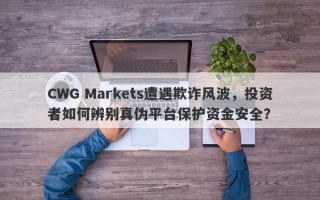 CWG Markets遭遇欺诈风波，投资者如何辨别真伪平台保护资金安全？