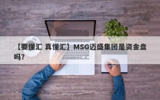 【要懂汇 真懂汇】MSG迈盛集团是资金盘吗？
