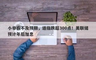 小非农不及预期，道指跌超300点！美联储预计年后加息