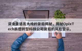 资金盘退出大戏的背后揭秘，揭秘OpixTech辰德转型科技公司背后的风险警示。