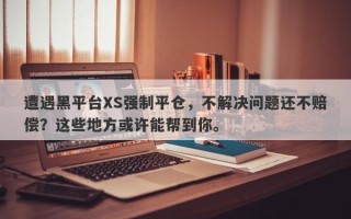 遭遇黑平台XS强制平仓，不解决问题还不赔偿？这些地方或许能帮到你。