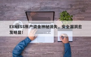 EXNESS账户资金神秘消失，安全漏洞愈发明显！